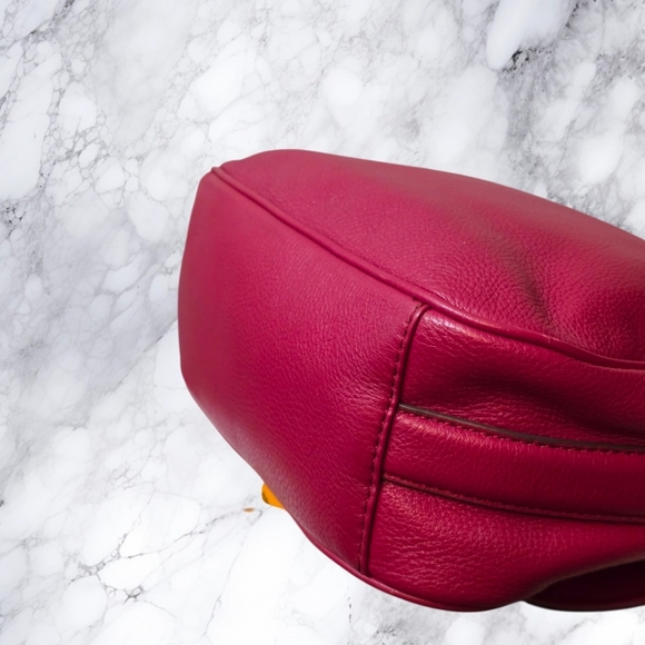 Tory Burch Amanda Red Leather Saddle Crossbody Bag Gold Logo NWT - Picture 11 of 14